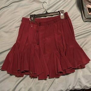 Red ruffle skirt